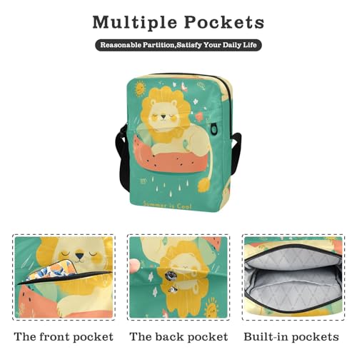 Green Lion Yellow Cute messenger bag for women Crossbody Bags For Women crossbody purses for women Adjustable Strap for School Travel2