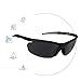 Polarized UV400 Sport Sunglasses Anti-Fog Ideal for Driving or Sports Activity (Black, Grey)