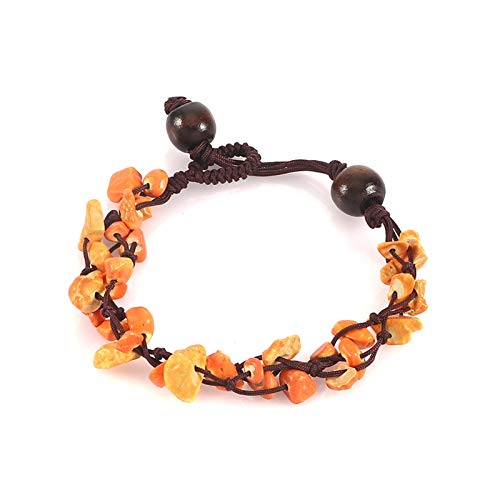 Bracelet à brins de gravier femmes turquoises ajustable et bijoux de cheville Reiki