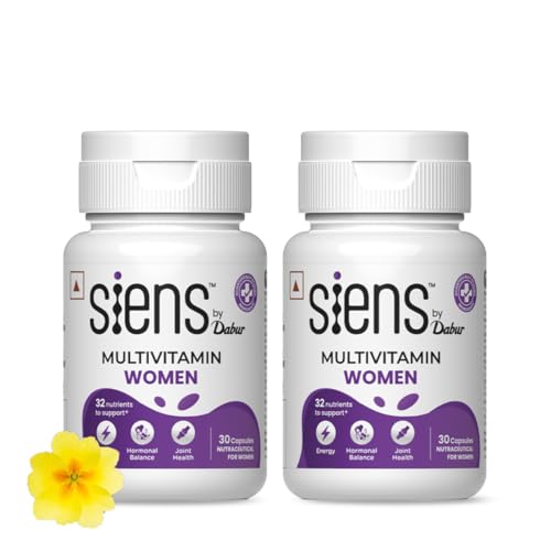 Image of Siens By Dabur Multivitamin for Women-30 capsules | 32 nutrients to support Overall Health, Energy, Hormonal balance & Joint Health, 1 count (Pack of 2)
