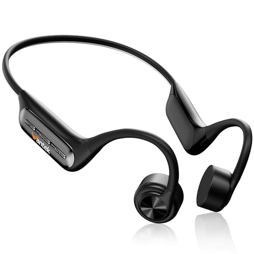 Wantek Knochenschall Kopfhörer Schwimmen IP68 Wasserdicht Bluetooth 5.3 Open Ear Kopfhörer mit 32GB MP3 Player Kabellose Sportkopfhörer für Schwimmen Laufen Radfahren 8 Std. Akku