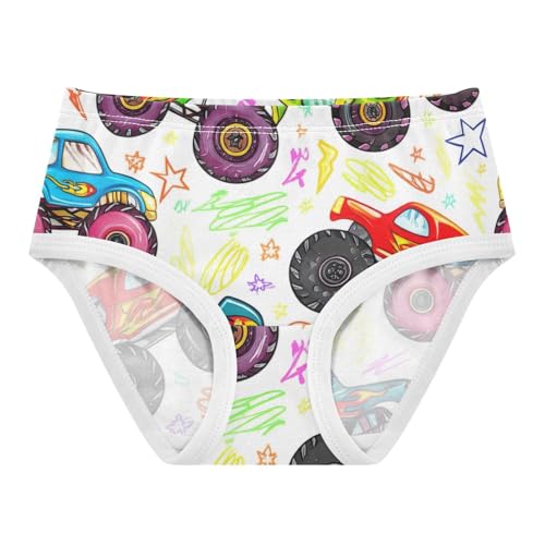 Aesthetic Toddler Underwear Custom 2t Cotton Cute Panties Girl Colorful Monster Trucks Kids Briefs Undies