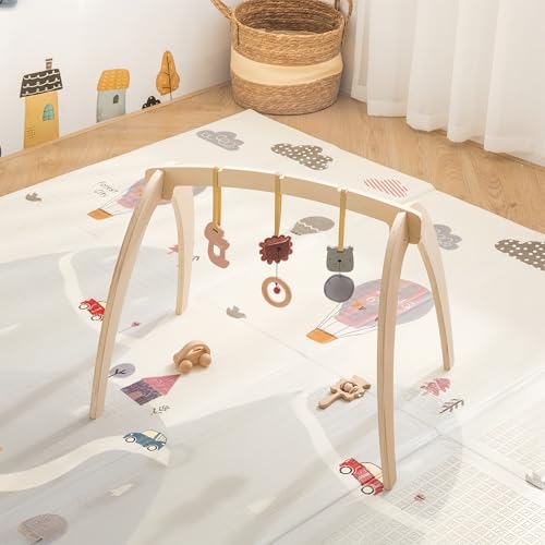 Gymnase d'activités pour bébés pliable avec hochet sensoriel