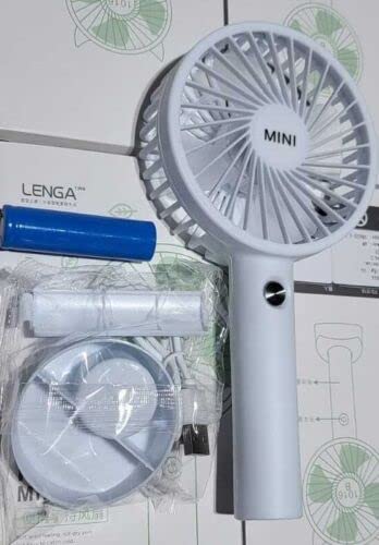 Handheld Fan Portable Fan Rechargeable 3 in 1, Hand Held Fan Battery Powered USB, Mini Fan Portable Hand Fan Foldable with 3 Speed, Small Fan Desk fan Neck Travel Fan for Office, Home, Trip (WHITE)