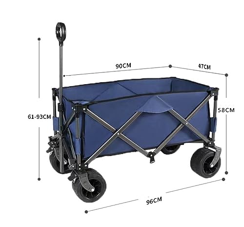 IRYZE Carro Utility Plegable para Exterior con 4 Ruedas Neumáticas, Capacidad 300 kg, Color Azul miniatura 2