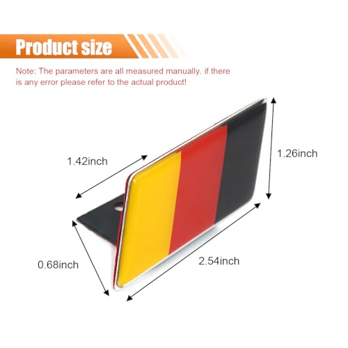 Image of Front & Tailgate 3D Germany Flag Grille Emblem Badge - Car Front Grill Badge Sign Emblem, Auto Bumper Fenders Decoration Sticker Decals Car Body Exterior Decor Accessories (Germany Flag)