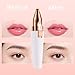 Facial Hair Removal for Women,2 in 1 Electric Hair Removal Device for Chin Upper Lip Peach Fuzz & Rechargeable Eyebrow Trimmer with LED Light for Precise Shaping