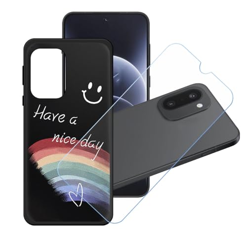 LCEHTOGYE �K�p OnePlus 15R +�����K���X�X�N���[���v���e�N�^�[�p�P�[�X�A�K�p OnePlus 15R (6,83")�ƌ݊����̂���u���b�N�\�t�gTPU�V���R���Q���P�[�X�ی�J�o�[ LH60