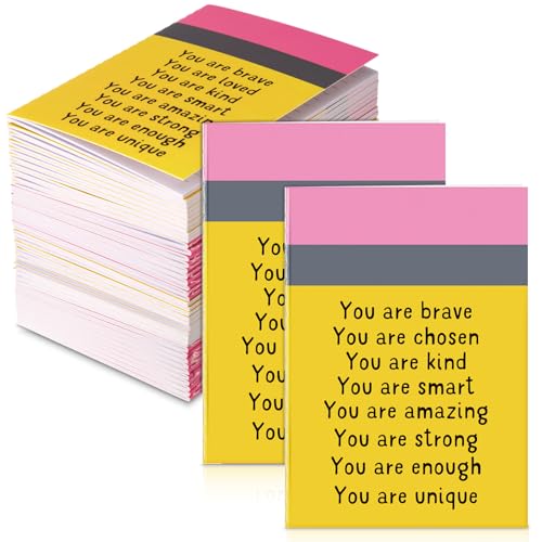 Spakon 24 Pcs End of Year Gifts for Students Bulk Mini Inspirational Notebooks Small Journal Pocket Positive Affirmation Motivational Notepad End of Year Student Gifts from Teacher Graduation (Yellow)