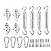 Markise Befestigung Set Sun Shade Segel Fixing Kit Heavy Duty Edelstahl Hardware für quadratische Rechteckgarten 44pcs, Gartensegel Fixing Kit