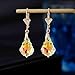 Austrian Crystal Baroque Drop Leverback Earrings for Women Fashion 14K Gold Plated Hypoallergenic Jewelry (Aurora Borealis)