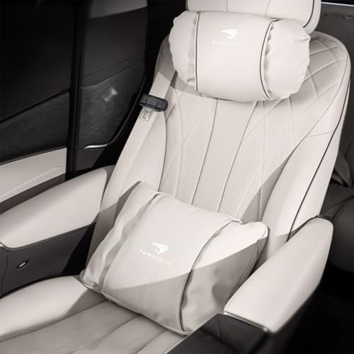 ハリアー 専用 車用品 腰痛 クッション ヘッドレスト 背もたれクッション ハリアー80系専用アクセサリー 適用 カスタム アクセサリー 内装パーツ 長時間運転 柔らかい 快適な腰クッション 車 便利グッズ カー用品 2個セット(ホワイト, HARRIER