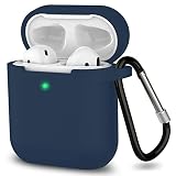 SATLITOG AirPods Case Cover with Secure Lock Keychain, Protective Silicone Cover Compatible with App