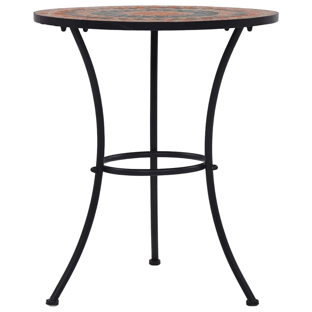 Table d'appoint en mosaïque en céramique - 60 cm - Orange et gris