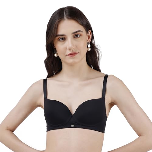 Image of SOIE Women Semi /Medium Coverage Padded Non-Wired T-Shirt Bra