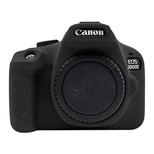 MEI1JIA キヤノンEOS 3000D / 4000D用QUELLIAソフトシリコン保護ケース(迷彩) (Color : Black)