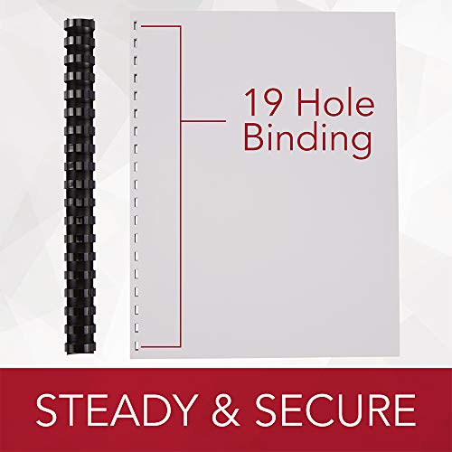 Gbc Binding Spines / Spirals / Coils, 1" Diameter, 225 Sheet Capacity, Combbind, Black, 100 Pack (4000118) #TOP3