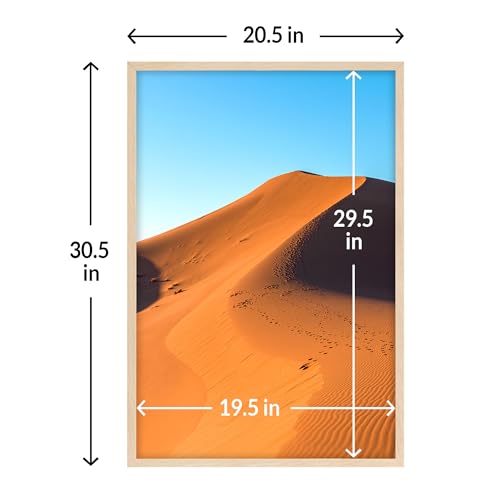 Image of LaVie Home 20x30 Picture Frame for Wall Display, 20x30 Picture Frame Oak with HD Plexiglas, 20 x 30 Poster Frame 1 Pack, Display Frame for Vertical or Horizontal, Classic Collection