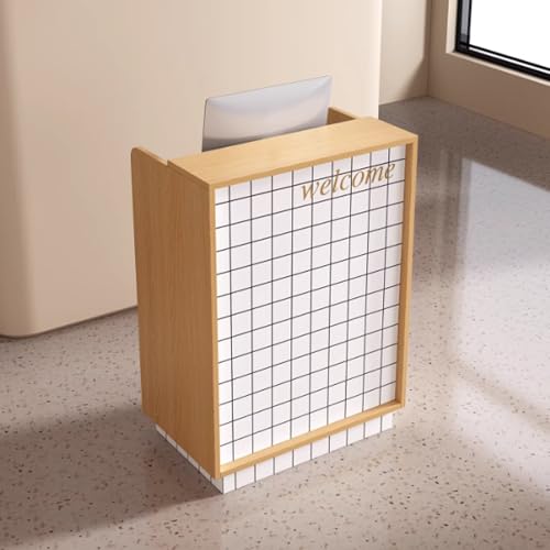 Mostrador de caja registradora pequeña, mesa de recepción moderna for salón, barbería, tienda de ropa, recepción de oficina(M,70x50x110cm)
