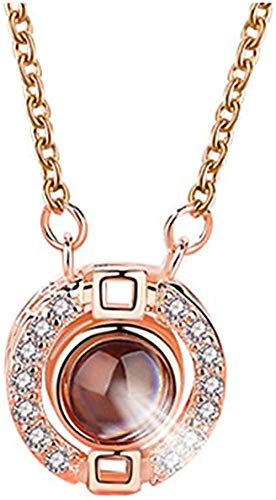 Preisvergleich Produktbild FACAIBA Halskette Persönlichkeit Halskette 925 Halskette Versprechen Halskette 100 Verschiedene Sprachen Ich Liebe Dich Halskette Geschenk