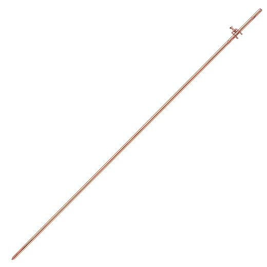 GOUNENGNAIL- 4' Grounding Rod - 3/8" Copper Bonded Ground Rod Wire Clamp | Great for Electric Fences, Antennas, Satellite Dishes, and other Grounding Needs (1, 3/8''x4')