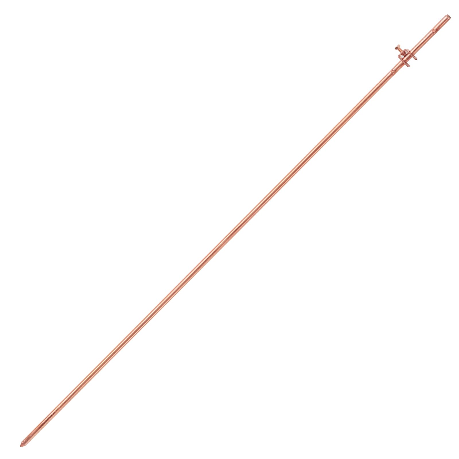 GOUNENGNAIL- 4' Grounding Rod - 3/8" Copper Bonded Ground Rod Wire Clamp | Great for Electric Fences, Antennas, Satellite Dishes, and other Grounding Needs (1, 3/8''x4')