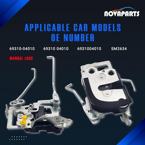 Image of NOVAPARTS Door Latch Lock Front Right Passenger Side 69310-04010 for 1998 1999 2000 2001 2002 2003 2004 Toyota Tacoma 2.4L 2.7L 3.4L (Non Power Door Lock)