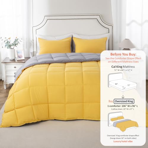 Image of California King Comforter Set, Reversible,Goose Down Alternative,All Season