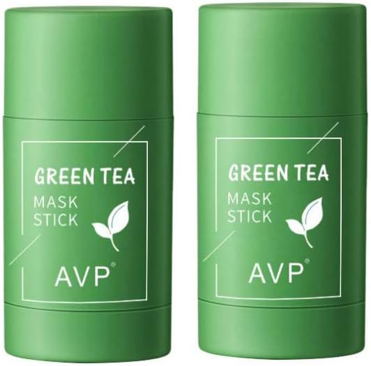2 Pcs Green Tea Mask Stick for Face,10 Minutes Blackhead Remover with Green Tea Extract, Moisturizing Face mask, Green Mask Stick for Face Moisturizing, Dry Skin Face Moisturizer, Deep Pore Cleansing, Skin Brightening, Removes Blackheads for All Skin Types