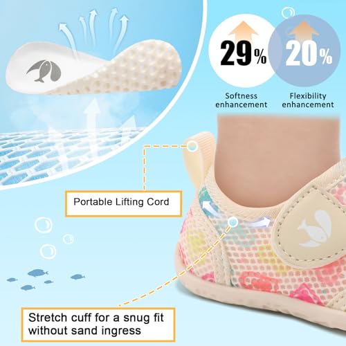 Image of FEETCITY Toddler Water Shoes Boys Girls Swim Shoes Quick Dry Kids Aqua Socks Barefoot for Beach Swimming Pool