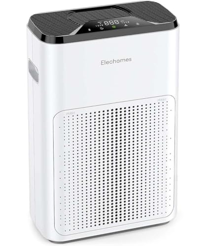 Elechomes Smart WiFi Air Purifier, Alexa and Google Voice Control, A3B True HEPA Filter Air Cleaner for Large Room, Bedroom, Office Up to 323ft², Ultra Quiet Sleep Mode