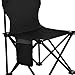 Aymzbd Folding Chair for Camping and Fishing with Storage Pocket and Backrest, Black Extra Large