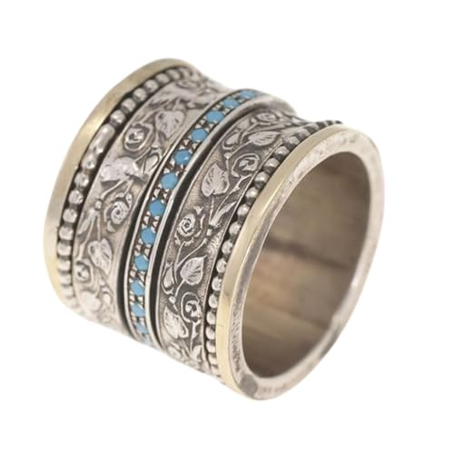 Bague en or et argent sertie de pierres multicolores au design raffiné