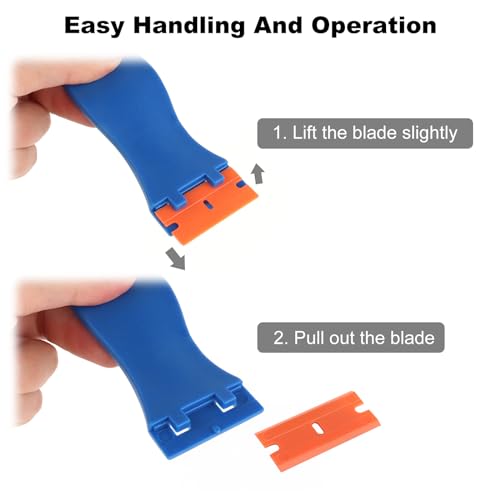 Kunststoff Schaber, Schaber mit 20 Kunststoffklingen Plastikspachtel, Gadom Ceranfeld Kratzer, Kleberentferner für Vinyl Aufkleber Sticker Entfernen Glas und Fenster