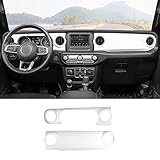 RT-TCZ Center Console Trim Cover Dashboard Control Panel Cover Decorative Interior Accessories for Jeep Wrangler JL JLU & Gladiator JT 2018-2022,White