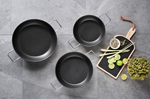 Schulte-Ufer Industar for Professionals 163048-32 patelnia do duszenia z uchwytami ze stali nierdzewnej w kolorze srebrno-czarnym, średnica: 32 cm