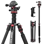 NEEWER Basics 72'' Trépied Monopode de Voyage pour Appareil Photo，Support Compact et Léger pour d'enregistrement vidéo Portable, Rotule Arca, Compatible avec iPhone Portable,Max Load 13.2 LB, TP14B
