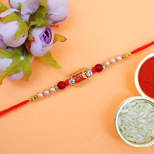 Image of JAIPUR ACE Rakhi Gift Combo for Brother Bhabhi and Kids with Raksha Bandhan Greeting Card and Roli Chandan, Lumba Rakhi Premium Unique Gifts hamper