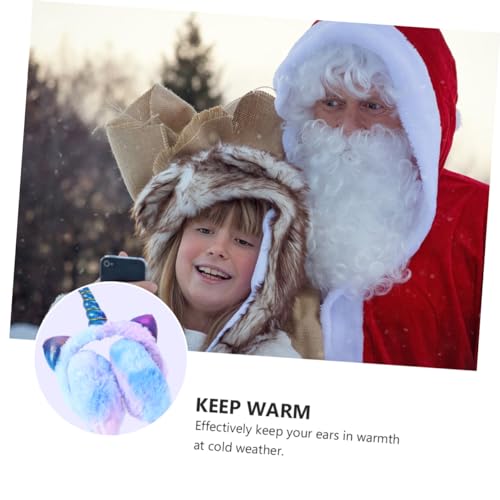 Orejeras infantiles de invierno para paseos navideños con diseño unicornio 4