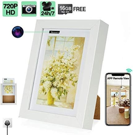 16GB 720P HD WiFi Hidden Security Camera Picture Frame with 24 Hours Continuously Video Recording, Motion Activated Recording, Loop Recording, Remote View Functions