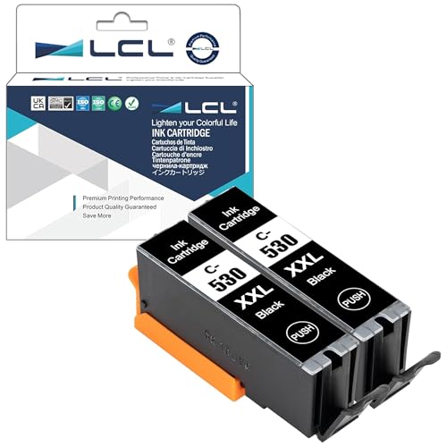 LCL PGI-530 XXL Ink Cartridges Replacement for Canon PGI-530 PGI-530PGBK Printer Cartridges Compatible with Canon TS8750 TS8751(2-Pack,High Yield,PGBK)