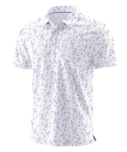 Askdeer Men's Golf Polo Shirts Short Sleeve Performance Dry Fit Polo Shirt Moisture Wicking Casual Golf Shirts