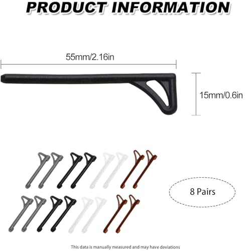Image of 8 Pairs Specs Holder Strap, Anti-Slip Eyeglass Ear Grips for Sports, Outdoor Activities, Glasses grip (multicolored)