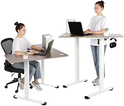 Height Adjustable Standing Desk,L-Shaped Computer Desk with USB Charging Electric Sit Stand Desk 110x110 cm Gaming Desk Home Office Stand up Desk,Home/Office Furniture (Gray)