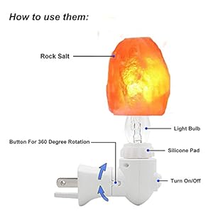 2 pack salt night light lamp pink natural himalayan salt lamp mini carved salt crystal night light wall light with bulbs saftety approved wall plug bedroom decoration and lighting  urban country home decor