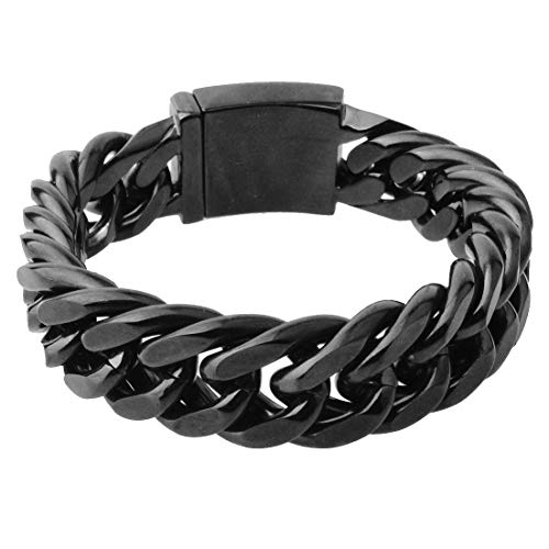 Collar grueso negro para hombre de acero inoxidable 20 pulgadas miniatura 4
