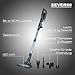 SEVERIN Kabelloser Akku Staubsauger S’Power Slim, höhenverstellbares Saugrohr, LED-Beleuchtung, 50 Min Laufzeit, für Tierhaare und Allergiker, 300W, blau, schwarz, silber, HV 7151