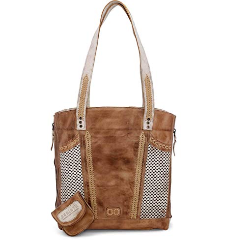 BedStu Amelie Tote Bag Light TanWhiteDistressed