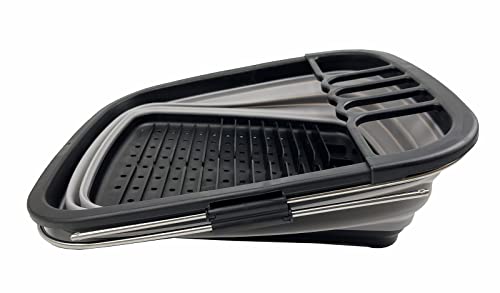 SAMMART 8L Expandable Collapsible Plastic Dish Drainer, Foldable Drying Rack, Portable Dinnerware Organizer - Image 3
