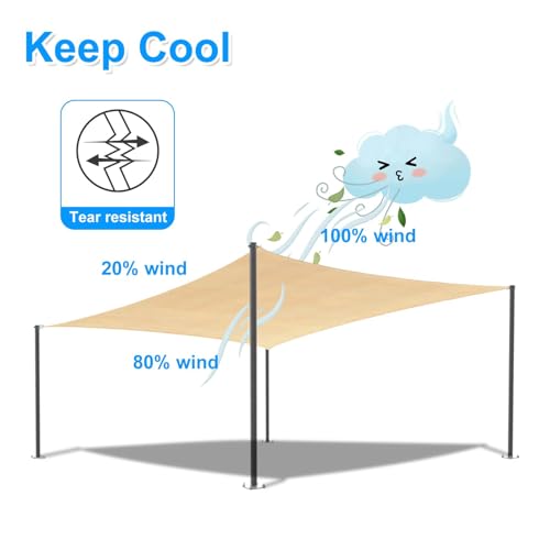Voile d'ombrage sans effet de serre bleu anti-UV 3,5 x 3,5 m Sun E